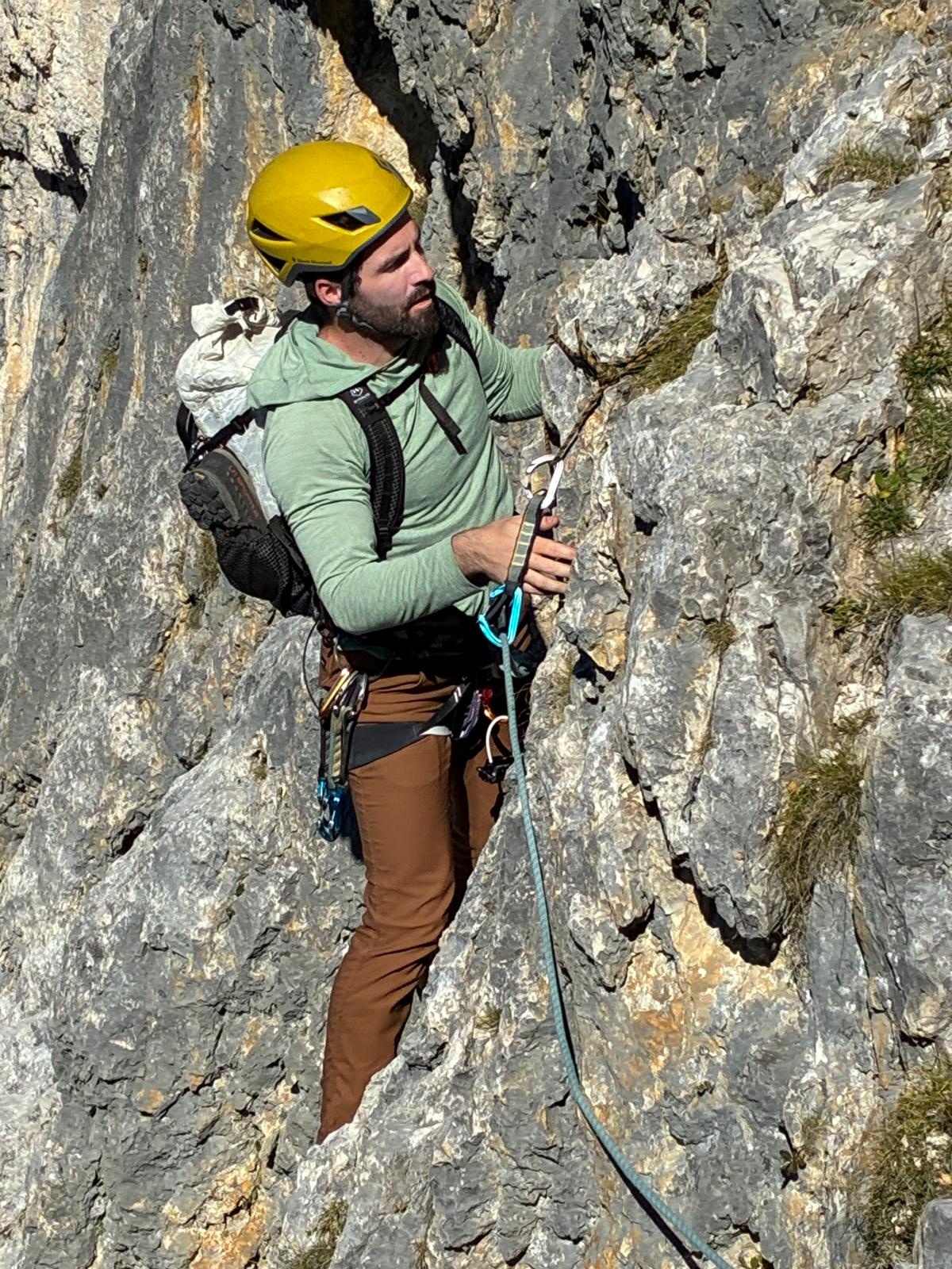Inspecting climbing gear
