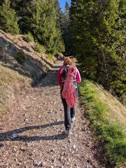 Wide trail from Costalunga parking toward Rifugio Roda di Vael.