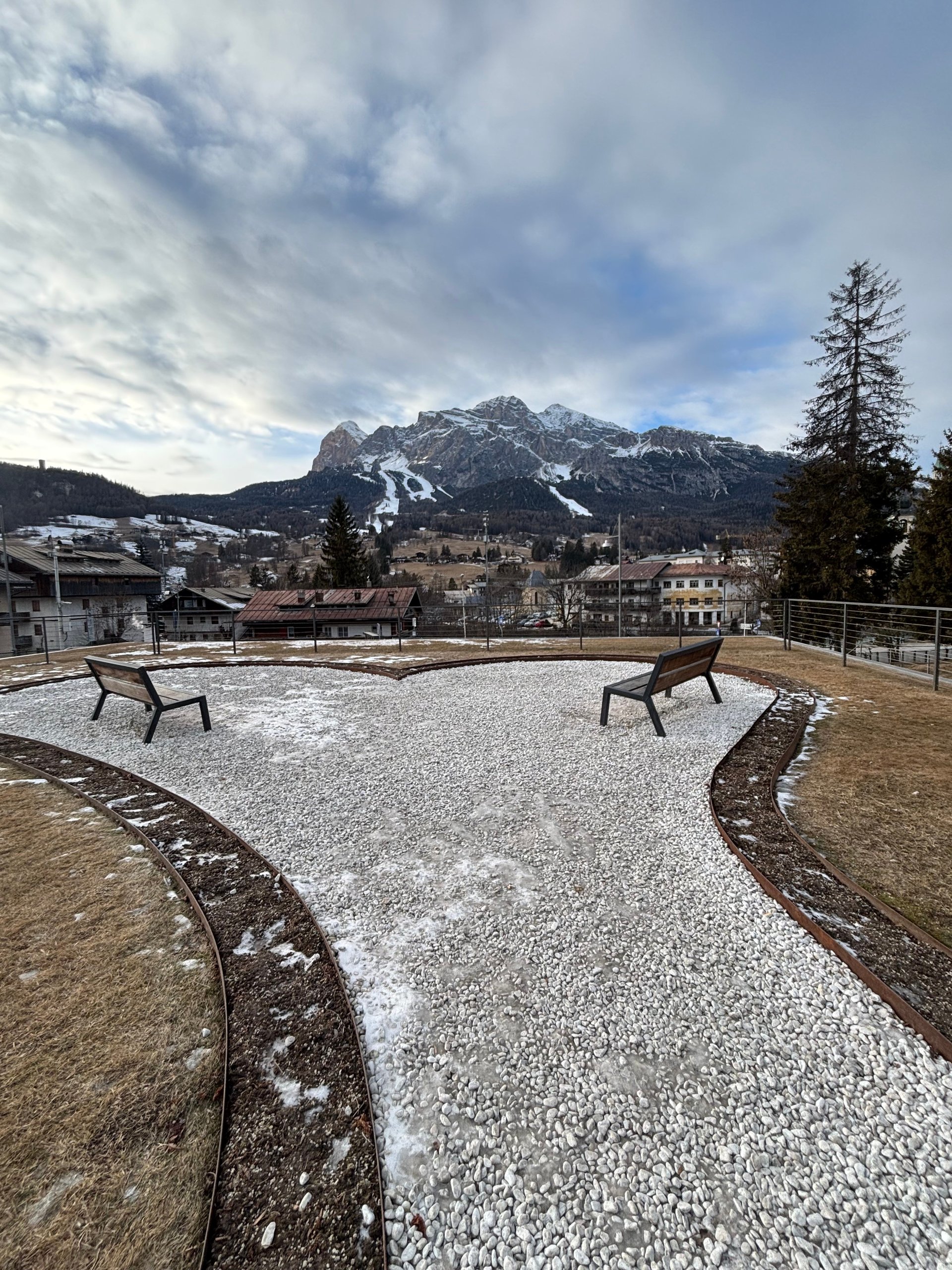 Panoramic view of Tofana from Cortina d'Ampezzo.