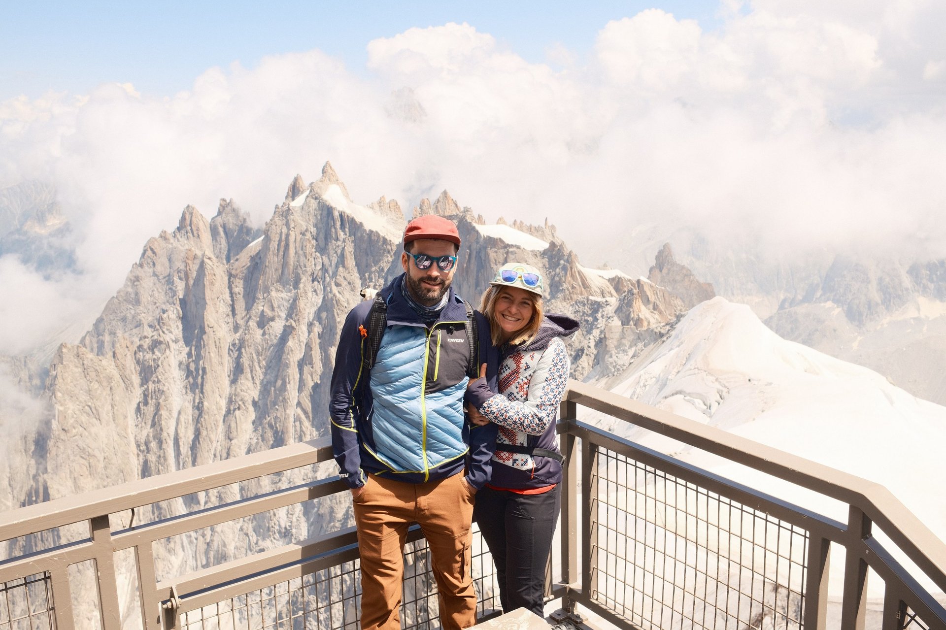 Daysi and David on a viewpoint along the Tour du Mont Blanc