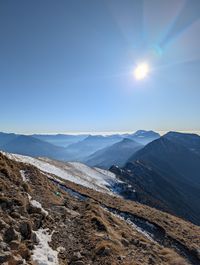Monte Cornetto south face above the Viote meadows on Monte Bondone