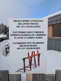 Czech as a second language on the official signs in Alpe Cermis in Cavalese.