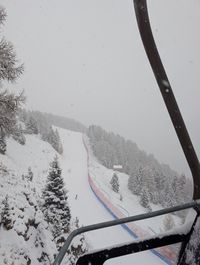 Buffaure red run after fresh snowfall near Pozza di Fassa