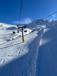 Mountain chalet near Ciampac seen from the chairlift