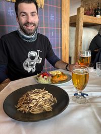 David at lunch at Rifugio Scoiattoli