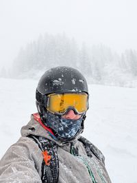 High-visibility ski goggles for flat light on a snowy day