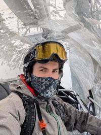 Riding the Orsa Maggiore chairlift with the bubble cover in Buffaure