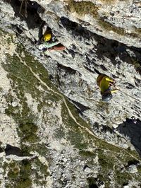 Steeper exposed section halfway up Piccola Micheluzzi