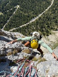 View back to the parking lot from the wall