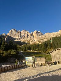 Fresh water spout and public bathroom at Rifugio Gardeccia