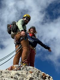 Daysi and David celebrating on top of Torre Edwards after Via del Gracchio.