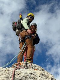 Posing at the top of Torre Edwards after summiting