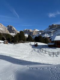 View of the Seceda ridge in Val Gardena from the top of the Col Raiser gondola.