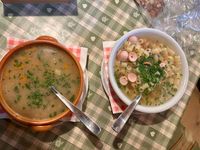 Hot soup at Sesselschwaige on a rainy hike day