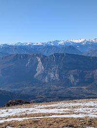 Brenta Dolomites glowing to the northwest from Monte Cornetto.