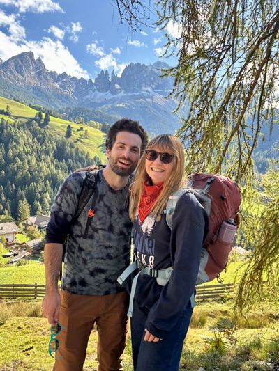 David and Daysi at the lower section of the trail leading to Tschafon Hut.