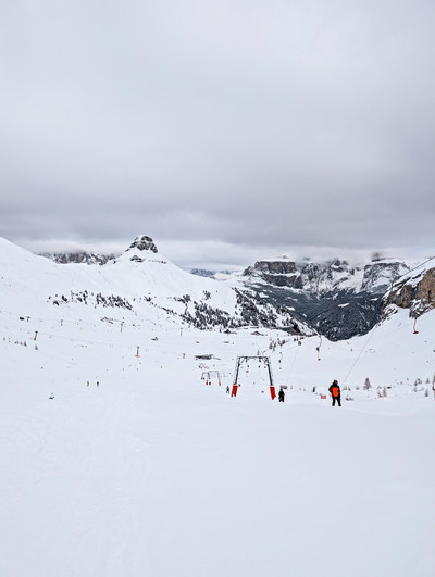 Ciampac basin ski area view in Buffaure Pozza, Val di Fassa