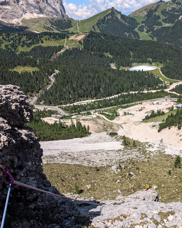 View down from the top of pitch two on Via Rododendri.
