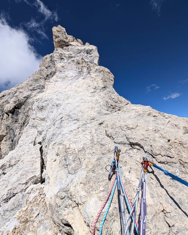 New bolted anchor at the end of pitch two.