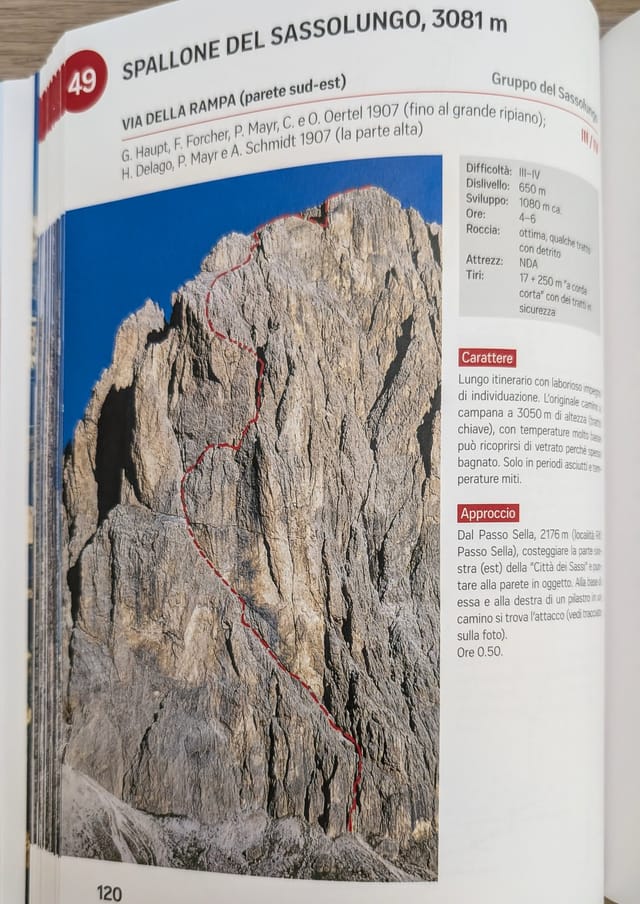 Route information in Le migliori vie di arrampicata in Val Gardena e dintorni.