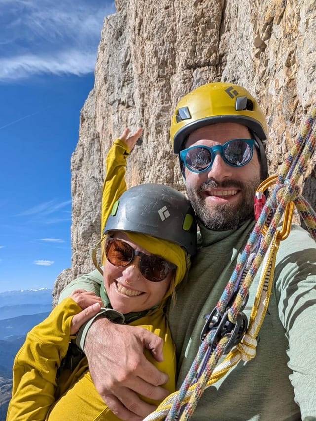Rappelling near the Vajolet Towers